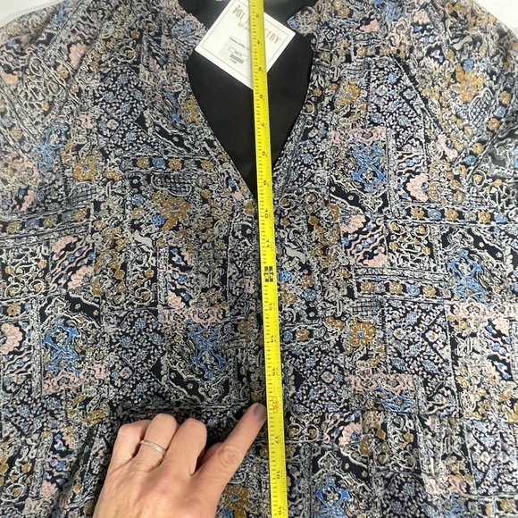 Paisley Chiffon Karlie tier dress. NEW. Size M.Long sleeve midi. Black blue gray - Picture 13 of 15